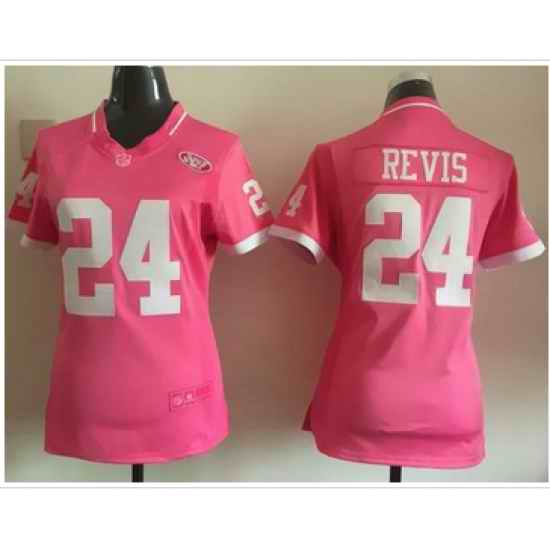 Women Nike Jets #24 Darrelle Revis Pink Stitched NFL Elite Bubble Gum Jersey